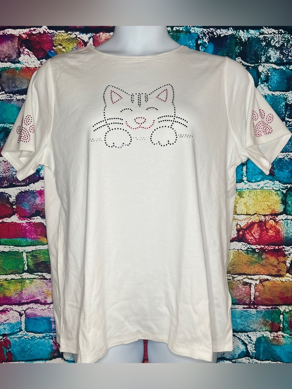 Kitty and Paws Rhinestone Top [6 R]